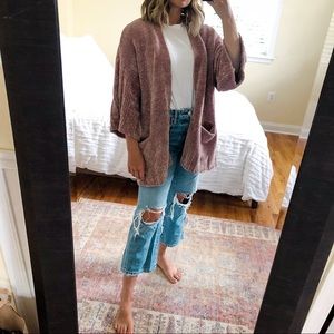Anthropologie Blush Chenille Cardigan
